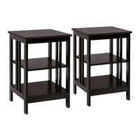 Helloshop26 Lot de 2 Tables de Chevet Moderne 40 x 40 x 61 cm avec Espace de Rangement antidérapantes pour Salon Chambre en MDF Marron 20_0012517