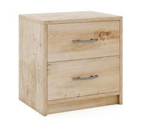 Helloshop26 Lot de 2 Tables de Nuit 38,5 x 28 x 39 cm avec 2 tiroirs Pratiques Design épuré en Bois chêne 20_0011800