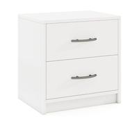 Helloshop26 Lot de 2 Tables de Nuit 38,5 x 28 x 39 cm Rangement Pratique Design épuré en Bois Blanc 20_0011799