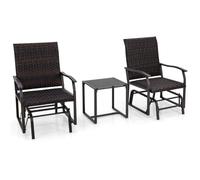 Helloshop26 Lot de 3 Meubles de Patio coulissants 64 x 80 x 94 cm Confort Ergonomique Style Rustique en rotin Marron 20_0019209