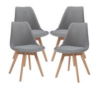 Helloshop26 Lot de 4 chaises de Salle à Manger 82 x 49 x 54 cm Moderne Design Robuste bouclé Gris 03_0009823