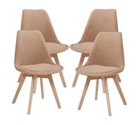 Helloshop26 Lot de 4 chaises de Salle à Manger 82 x 49 x 54 cm Moderne Design Robuste bouclé Taupe 03_0009824