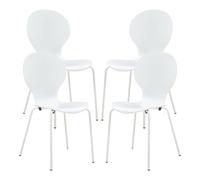 Helloshop26 Lot de 4 chaises de Salle à Manger 85 x 48 x 50 cm Moderne Design Robuste Blanc 03_0009816
