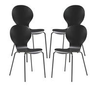 Helloshop26 Lot de 4 chaises de Salle à Manger 85 x 48 x 50 cm Moderne Design Robuste Noir 03_0009820
