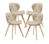 Helloshop26 Lot de 4 chaises de Salle à Manger Moderne Design Robuste 78 x 47 x 52 cm Beige 03_0009842