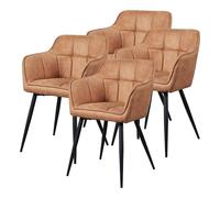 Helloshop26 Lot de 4 chaises de Salle à Manger Moderne Design Robuste 81 x 57 x 53 cm Marron 03_0009805