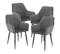 Helloshop26 Lot de 4 chaises de Salle à Manger Moderne Design Robuste 86 x 57 x 56 cm Gris foncé 03_0009832