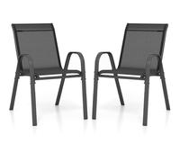 Helloshop26 Lot de 4 chaises empilables 70 x 56 x 84 cm Confort d'assise Ergonomique Design Moderne en Acier Noir 20_0012593
