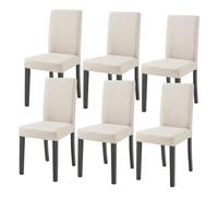 Helloshop26 Lot de 6 chaises de Salle à Manger Beige 03_0009897