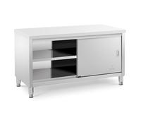 Helloshop26 Meuble Bas INOX Cuisine Professionnel 150 x 70 x 85 cm capacité de 600 kg 14_0002481