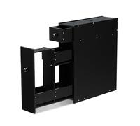 Helloshop26 Meuble de Rangement avec Deux tiroir pour Cuisine Salle de Bains 16 x 48 x 58 cm MDF Noir 20_0005269