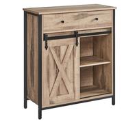 Helloshop26 Meuble de Rangement Buffet Placard de Cuisine Commode avec Porte 30 x 70 x 80 cm coulissante Imitation Grange Style Industriel Marron 12_0006444
