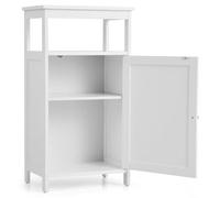 Helloshop26 Meuble de Rangement pour Salle de Bain 45 x 30 x 84 cm avec étagère réglable et Porte en MDF Blanc 20_0014895