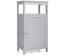 Helloshop26 Meuble de Rangement pour Salle de Bain 45 x 30 x 84 cm avec étagère réglable Finition élégante en MDF Gris 20_0014896