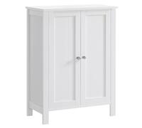 Helloshop26 Meuble de Salle de Bain 60 x 30 x 80 cm Meuble de Rangement 2 Portes battantes 3 casiers séparateurs Amovibles Blanc 12_0006476