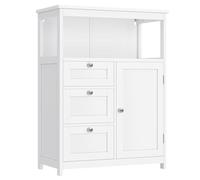 Helloshop26 Meuble de Salle de Bain Meuble de Rangement 30 x 60 x 80 cm Commode Placard Armoire avec 3 tiroirs étagères réglables Blanc 12_0006481