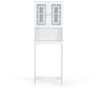 Helloshop26 Meuble Dessus Toilette WC Meuble de Salle de Bain avec 2 Portes Armoire de Toilettes wWCblanche 20_0004912