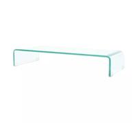 Meuble télé buffet tv télévision design pratique pour moniteur 80 cm verre transparent