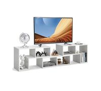 Helloshop26 Meuble TV Lot de 3 pièces 134-180 x 30 x 43 cm avec Grande capacité de Rangement Minimaliste en MDF Blanc 20_0012793