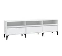 Helloshop26 Meuble TV multimédia étagère télévision Buffet téléviseur Salle à Manger Salon Chambre 150 x 30 x 44,5 cm Bois d'ingénierie Blanc 02_0025968