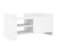 Helloshop26 Meuble TV multimédia étagère télévision Buffet téléviseur Salle à Manger Salon Chambre 80 x 35 x 40 cm Bois d’ingénierie Blanc 02_0026271