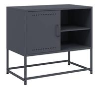 Helloshop26 Meuble TV multimédia étagère télévision Buffet téléviseur Salle à Manger Salon Chambre Anthracite 68 x 39 x 60,5 cm Acier Anthracite 02_0026405