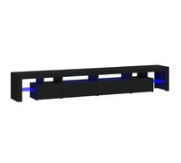Helloshop26 Meuble TV multimédia étagère télévision Buffet téléviseur Salle à Manger Salon Chambre avec lumières LED 260 x 36,5 x 40 cm Noir 02_0026576