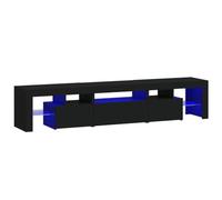 Helloshop26 Meuble TV multimédia étagère télévision Buffet téléviseur Salle à Manger Salon Chambre avec lumières LED 200 x 36,5 x 40 cm Noir 02_0026553