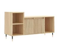 Helloshop26 Meuble TV multimédia étagère télévision Buffet téléviseur Salle à Manger Salon Chambre chêne Sonoma 100 x 35 x 55 cm Bois d'ingénierie Brun 02_0027425