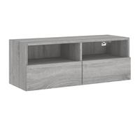 Helloshop26 Meuble TV multimédia étagère télévision Buffet téléviseur Salle à Manger Salon Chambre Mural Sonoma 80 x 30 x 30 cm Bois d'ingénierie Gris 02_0028191