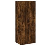 Helloshop26 Meuble TV multimédia étagère télévision Buffet téléviseur Salle à Manger Salon Chambre Mural chêne fumé 40,5 x 30 x 102 cm Bois d'ingénierie Brun 02_0028131