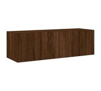 Helloshop26 Meuble TV multimédia étagère télévision Buffet téléviseur Salle à Manger Salon Chambre Mural avec lumières LED chêne 100 x 35 x 31 cm Brun 02_0027938