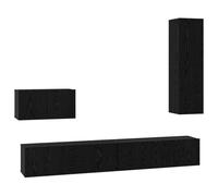 Helloshop26 Meuble TV Mural Design Minimaliste 200 x 30 x 30 cm espaces de Rangement Chic en Bois d'ingénierie chêne Noir 02_0056025