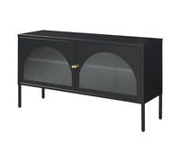 Helloshop26 Meuble TV Support télévision Salon étagère 115 x 35 x 64 cm Noir Mat 03_0010063