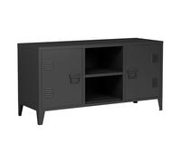 Helloshop26 Meuble TV Support télévision Salon étagère avec 2 Portes 58 x 113 x 40 cm Noir 03_0010068