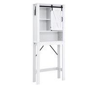 Helloshop26 Meuble WC au-Dessus de Toilettes en Bois 3 étagères avec Porte coulissante pour Salle de Bain 68x22x171cm 20_0004922