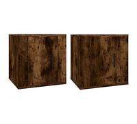 Helloshop26 Meubles TV muraux multimédia étagère télévision Buffet téléviseur Salle à Manger Salon Chambre 2 pièces chêne fumé 40 x 34,5 x 40 cm Brun 02_0028982