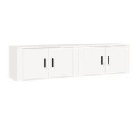 Helloshop26 Meubles TV muraux multimédia étagère télévision Buffet téléviseur Salle à Manger Salon Chambre 2 pièces 80 x 34,5 x 40 cm Blanc 02_0028936