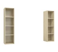 Helloshop26 Meubles TV muraux multimédia étagère télévision Buffet téléviseur Salle à Manger Salon Chambre 2 pièces chêne Sonoma Bois d'ingénierie Brun 02_0029003