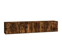 Helloshop26 Meubles TV muraux multimédia étagère télévision Buffet téléviseur Salle à Manger Salon Chambre 2 pièces chêne fumé 100 x 34,5 x 40 cm Brun 02_0028978