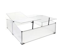 Helloshop26 Mini Serre Jardin Double Aluminium et Polycarbonate 100 x 120 x 40 cm Ouverture par vérin Potager extérieur 16_0002680