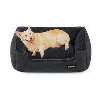 Helloshop26 Panier pour Chien canapé lit Niche pour Animaux Housse Amovible et Lavable pour Petits Chiens 90 x 75 x 25 cm Noir 12_0006794