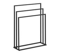 Helloshop26 Porte-Serviette sur Pied en Acier 3 Barres (3 Barres, Largeur 65 cm, capacité de 6 kg, Gris foncé) 14_0004421