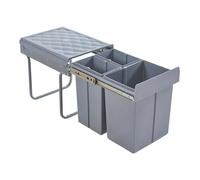 Helloshop26 Poubelle encastrable 2 x 10 + 1 x 20 litres 48 x 34 x 42 cm Gris 03_0008202