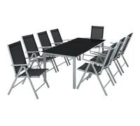 Helloshop26 Salon de Jardin Aluminium 8 Places Gris Clair 2108043/2