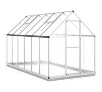 Helloshop26 Serre Tente abri Plante Fleur légumes avec Cadre de Base argenté 334 x 169 x 202 cm Aluminium Argent 02_0044524
