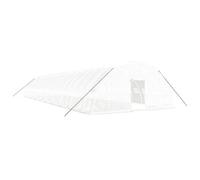 Helloshop26 Serre Tente abri Plante Fleur légumes avec Cadre en Acier 120 m² 20 x 6 x 2,85 m Blanc 02_0044541