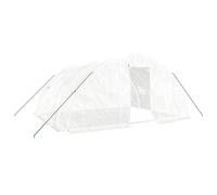 Helloshop26 Serre Tente abri Plante Fleur légumes avec Cadre en Acier 20 m² 5 x 4 x 2,3 m Blanc 02_0044557
