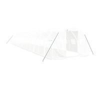 Helloshop26 Serre Tente abri Plante Fleur légumes avec Cadre en Acier 48 m² 16 x 3 x 2 m Blanc 02_0044597