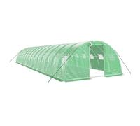 Helloshop26 Serre Tente abri Plante Fleur légumes avec Cadre en Acier 56 m² 14 x 4 x 2 m Vert 02_0044608